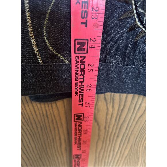 Vtg Y2K Laura Ashley Black Denim Boho Embroidered Sequence Button Up Jacket XL - Picture 5 of 5